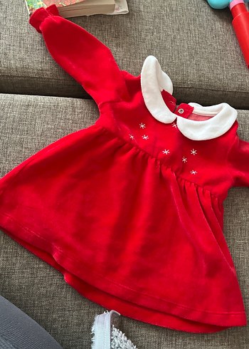 Kız Çocuk Kırmızı Uzun Kollu Nakışlı Elbise - Görsel 2