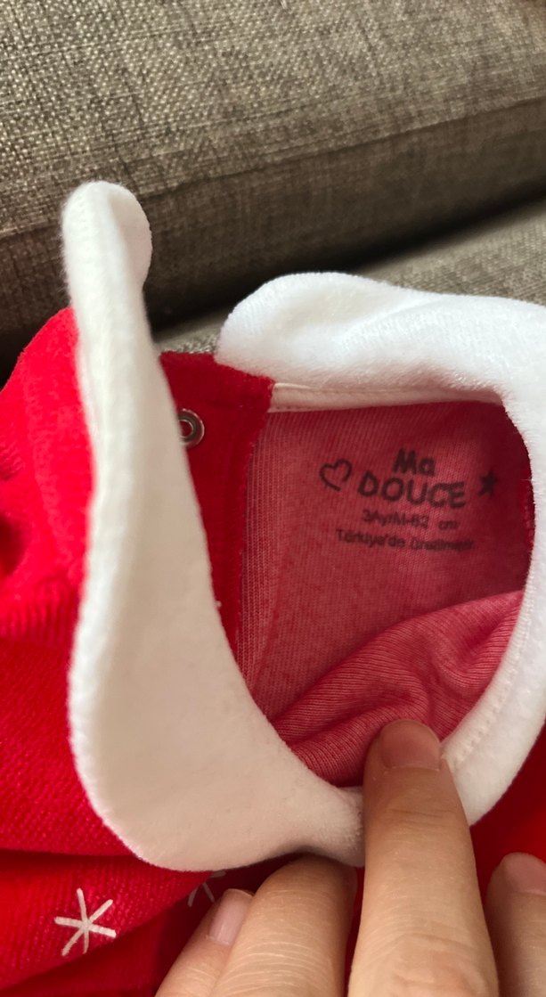 Kız Çocuk Kırmızı Uzun Kollu Nakışlı Elbise - Görsel 3