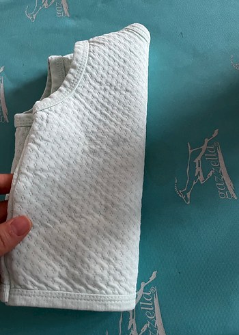 Düğmeli bebek Beyaz Pamuk Yelek - Görsel 2