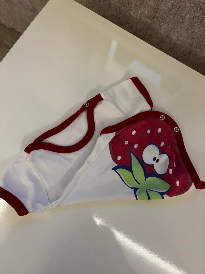 Kız Bebek Çilek Baskılı Kısa Kollu zıbın - Görsel 2