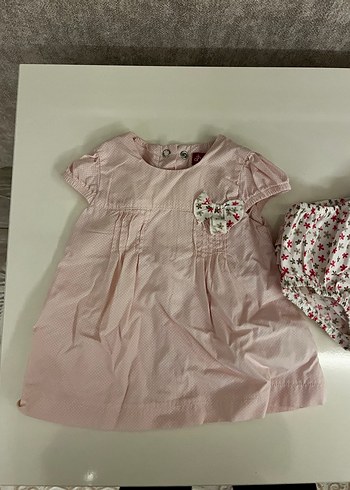 Pembe Nakışlı Kısa Kollu Bebek Kız Takımı - Görsel 5