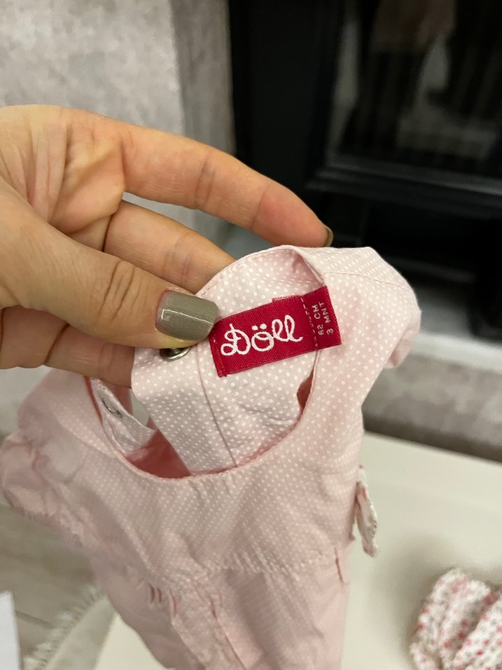 Pembe Nakışlı Kısa Kollu Bebek Kız Takımı - Görsel 3