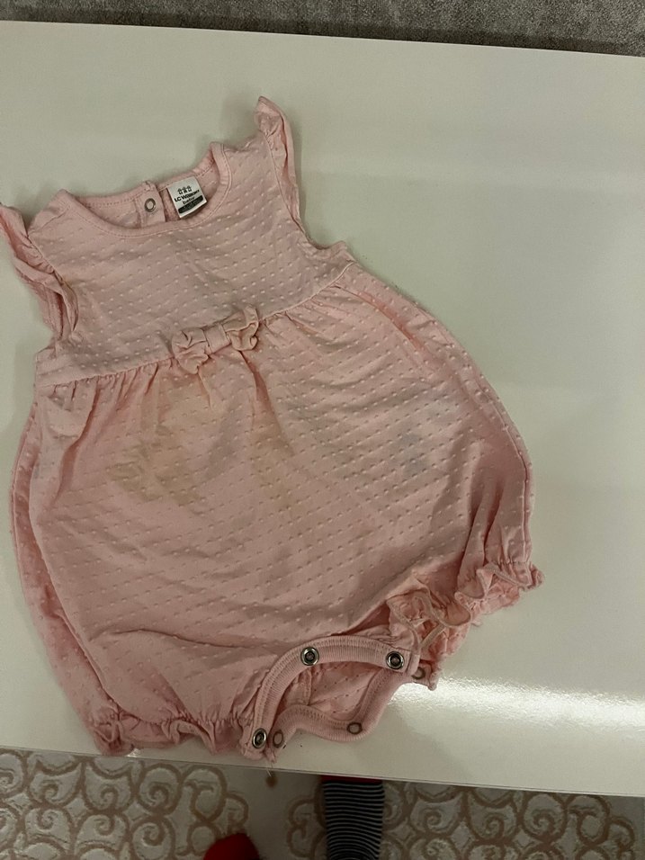 1-3 ay pastel pembe  Fırfırlı Bebek Kız Tulum - Görsel 4