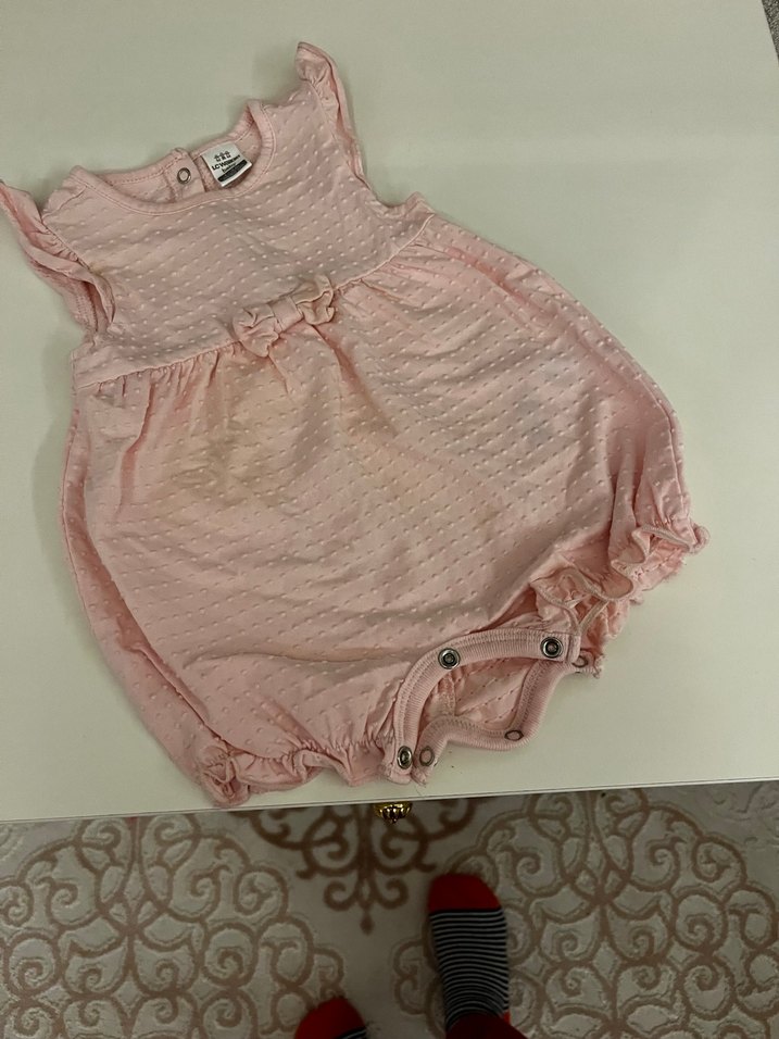 1-3 ay pastel pembe  Fırfırlı Bebek Kız Tulum - Görsel 5