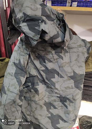 Erkek Gri Kamuflaj Sokak Stili Ceket - Görsel 5