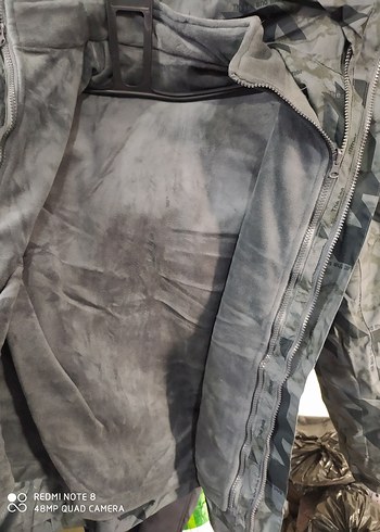 Erkek Gri Kamuflaj Sokak Stili Ceket - Görsel 8