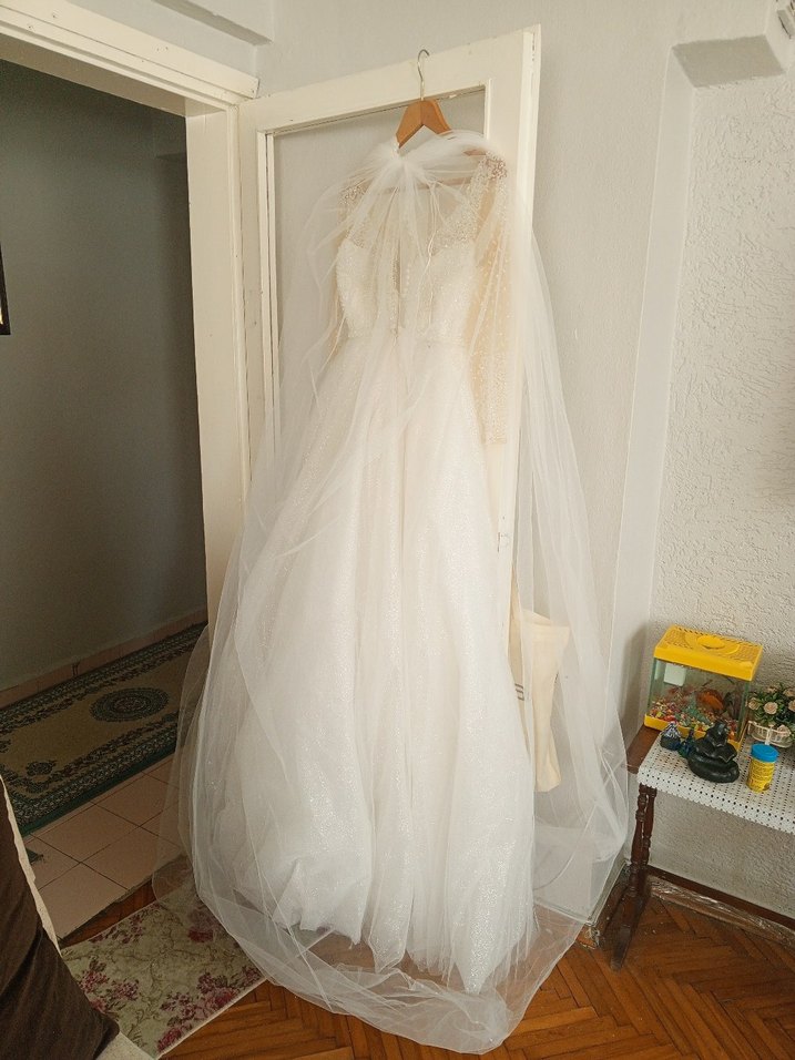 Uzun Kollu Bohem Vintage Gelinlik - Görsel 2