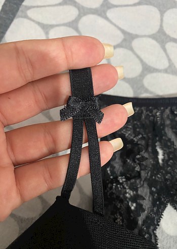 diğer Beden siyah Renk Siyah Dantel Detaylı Gotik Sütyen
