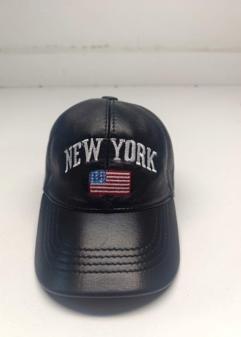 Siyah Street Wear hakiki deri , nakışlı unısex Şapka