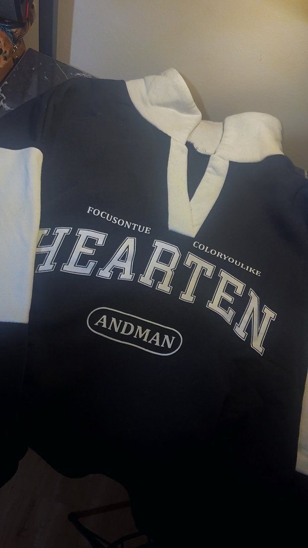 Siyah Baskılı Uzun Kollu Sweatshirt - Görsel 3