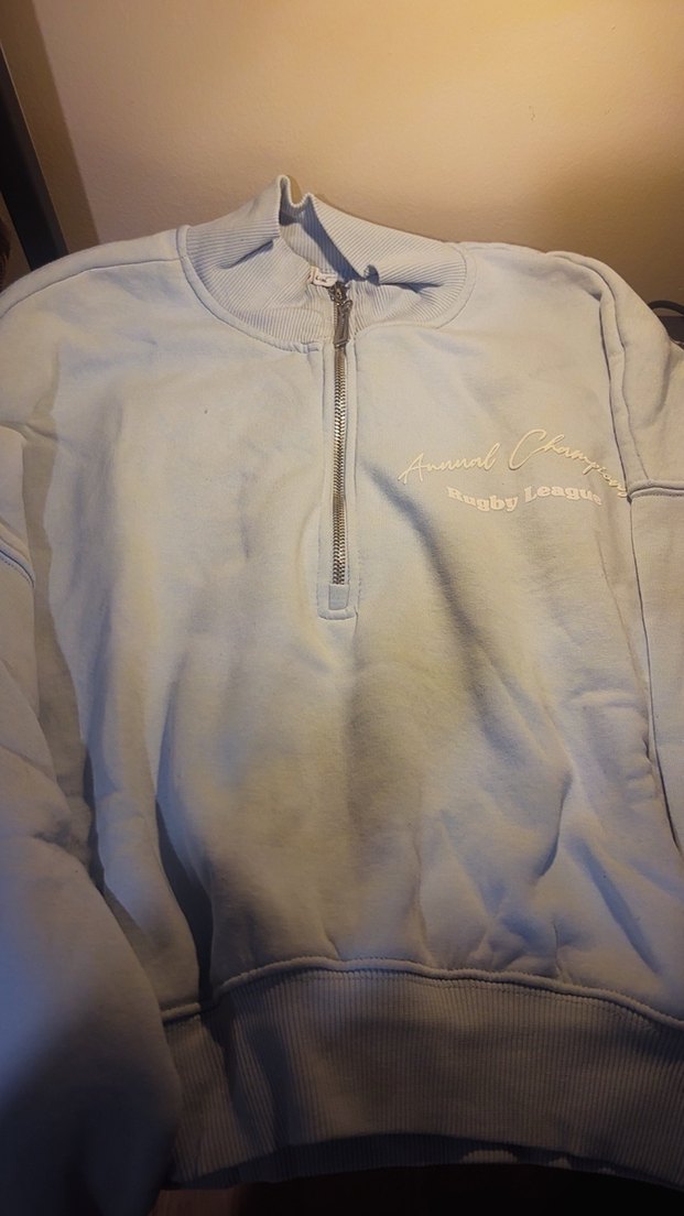 Addax Gri Kadın Fermuarlı Sırt Baskılı Sweatshirt - Görsel 3