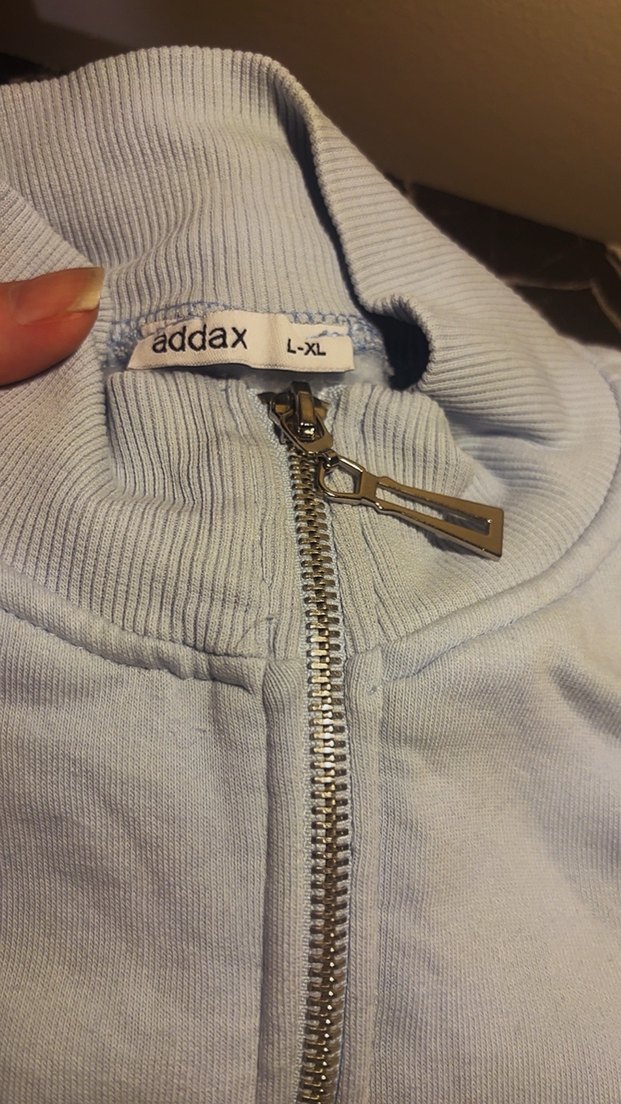 Addax Gri Kadın Fermuarlı Sırt Baskılı Sweatshirt - Görsel 2