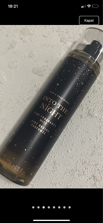 10 ML Bath&Body Works Into The Night Vücut Spreyi