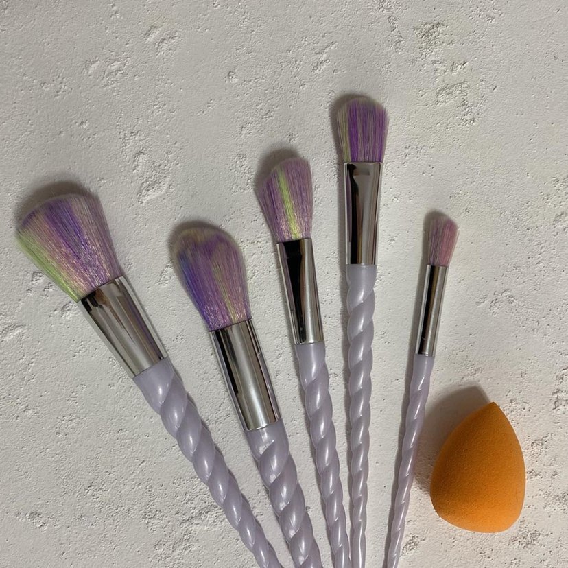 Unicorn Makyaj Fırçası Seti (5 Adet)+1 MAKYAJ SÜNGERİ HEDİYE - Görsel 2