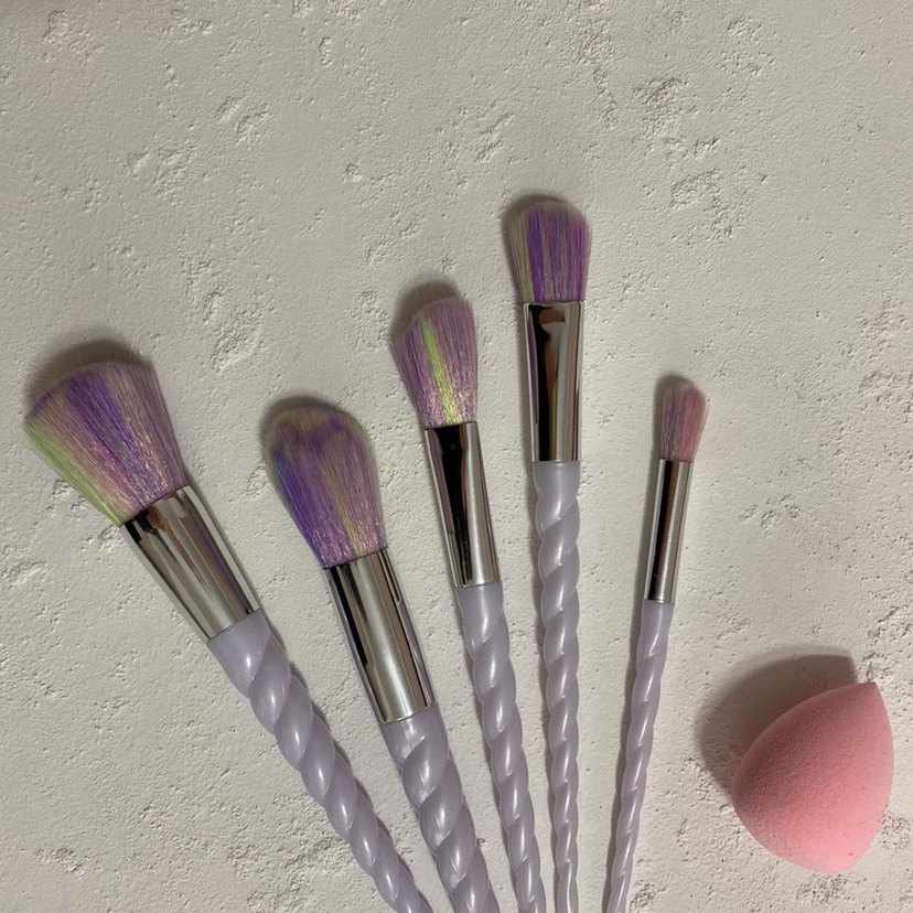 Unicorn Makyaj Fırçası Seti (5 Adet)+1 MAKYAJ SÜNGERİ HEDİYE - Görsel 2