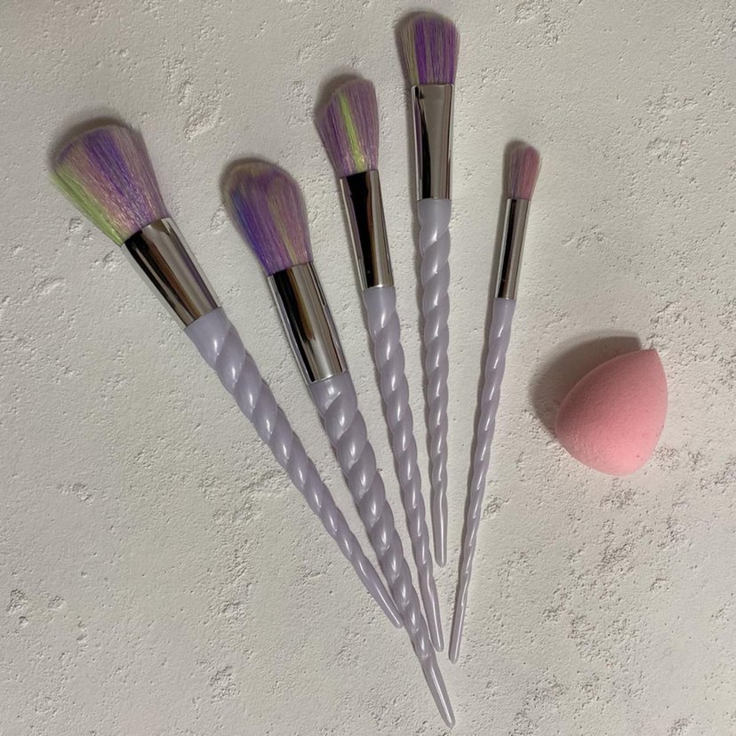 Unicorn Makyaj Fırçası Seti (5 Adet)+1 MAKYAJ SÜNGERİ HEDİYE - Görsel 3