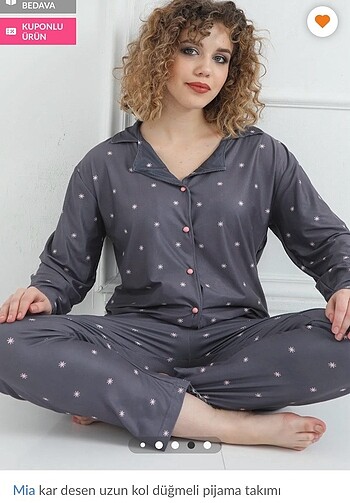 Diğer Uzun kol düğmeli pijama takımı