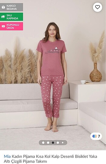 Kısa kollu pijama takımı