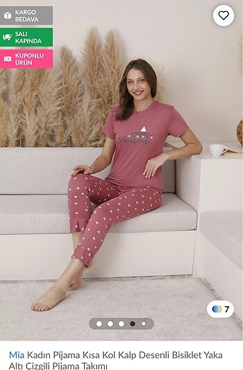 l Beden Kısa kollu pijama takımı