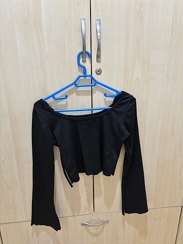 Diğer İspanyol kol basic crop top