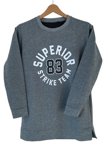 Uzun boy kadın gri sweatshirt