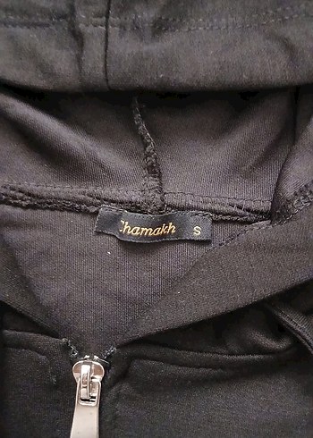 s Beden Fermuarlı Siyah Kapüşonlu Kadın Sweatshirt