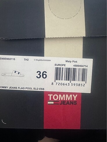 39 Beden pembe Renk Tommy jeans kadın terlik