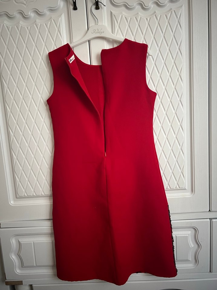 Kırmızı Midi Abiye Elbise - Görsel 2