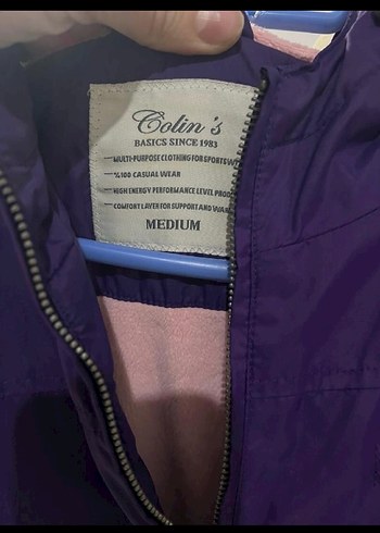 38 Beden Unisex Mor Kapüşonlu Fermuarlı yagmurluk
