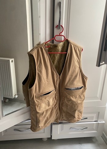 Fermuarlı Kahverengi Süet yelek vintage