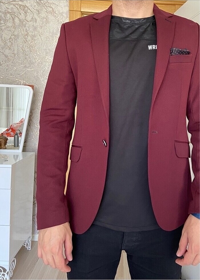 Bordo ceket - Görsel 2