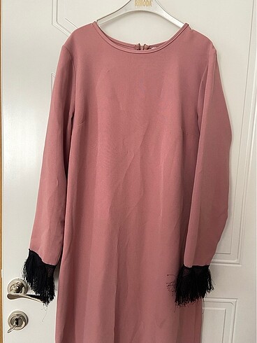 Pudra elbise püsküllü - Görsel 2