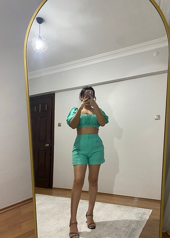 Yeşil Mini Crop Top - Görsel 3