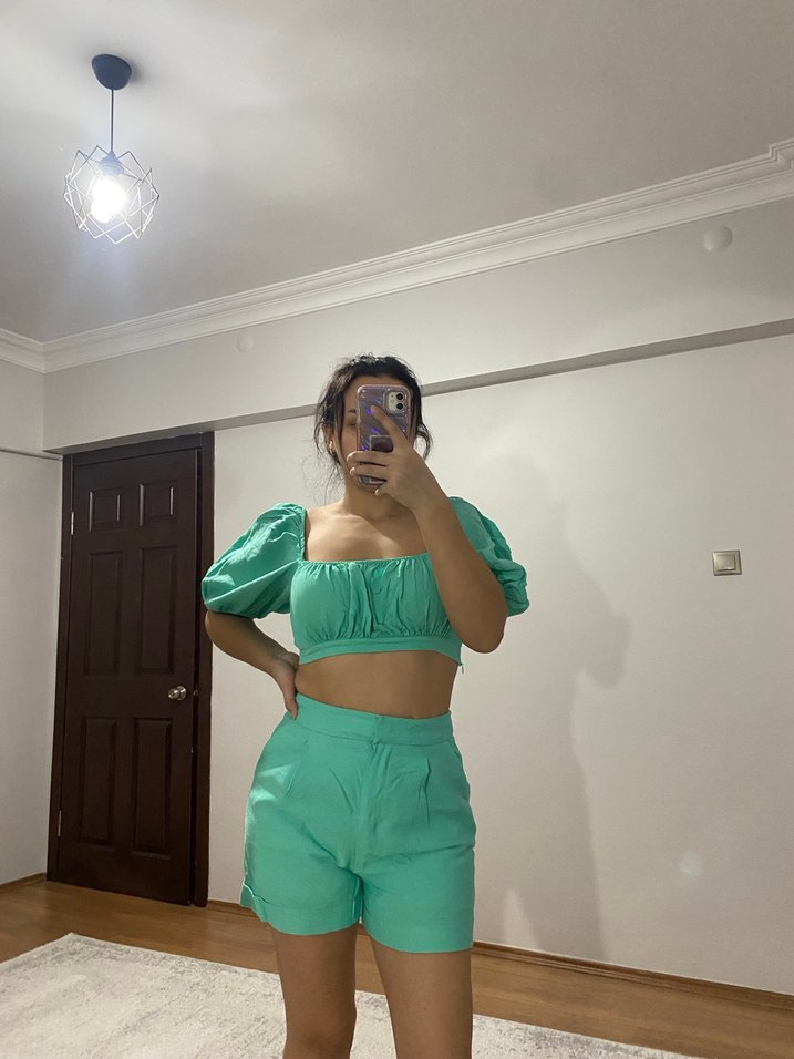 Yeşil Mini Crop Top - Görsel 5