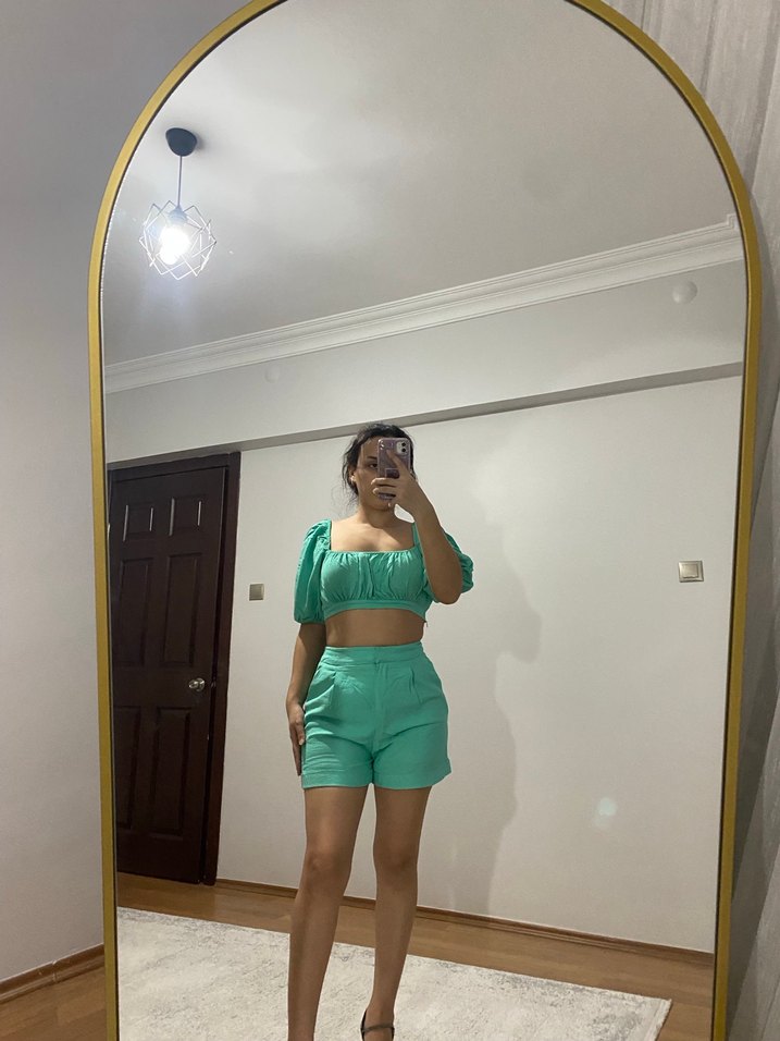 Yeşil Mini Crop Top - Görsel 4