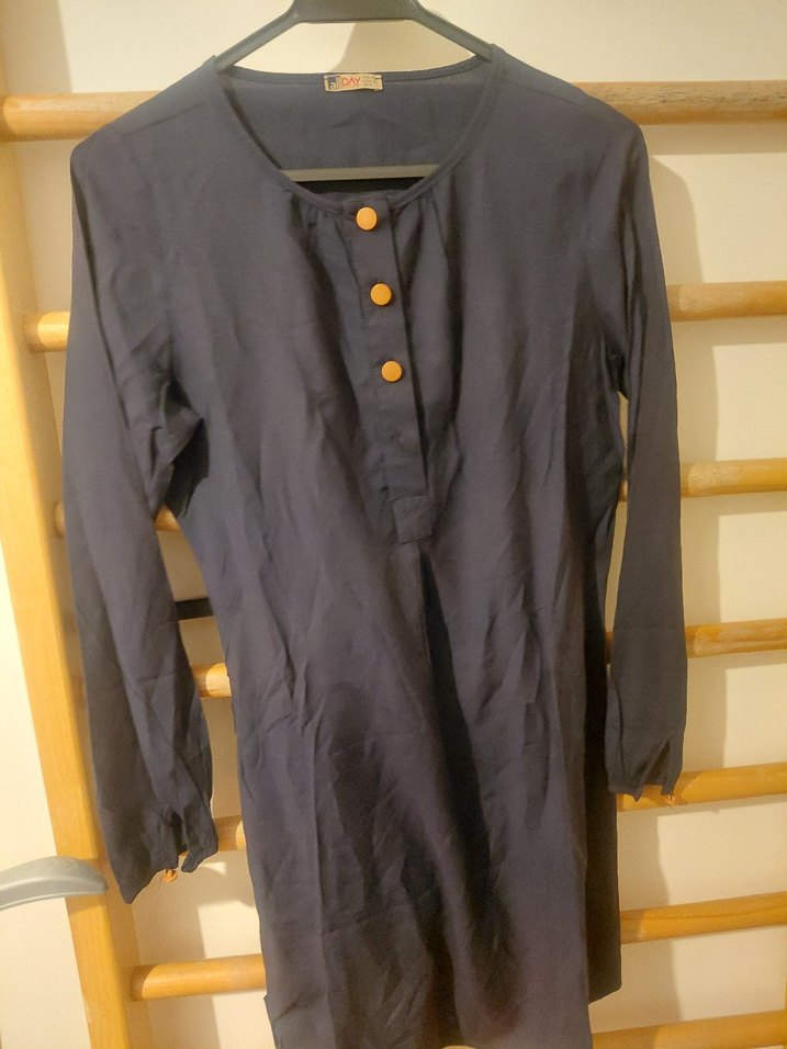 Düğmeli Gri Bluzu - Görsel 2