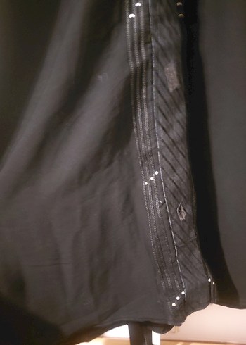 Siyah Drapeli Uzun Kadın Elbise - Görsel 7