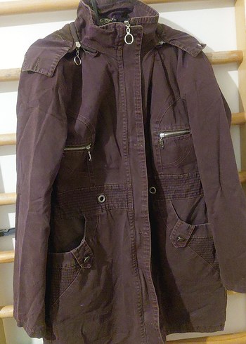 Düğmeli Kahverengi Süet Midi Ceket - Görsel 5