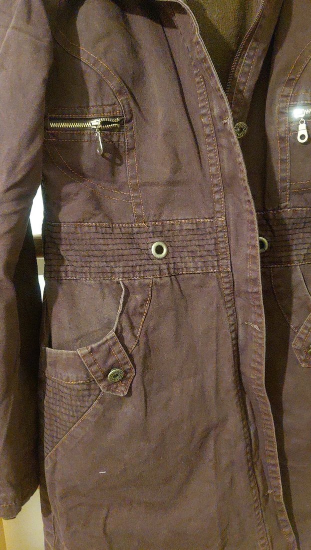 Düğmeli Kahverengi Süet Midi Ceket - Görsel 2