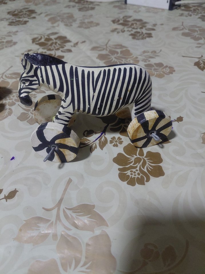 Tekerlekli Ahşap Zürafa Oyuncak - Görsel 5