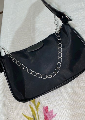 Zincir Detaylı Siyah Kadın Omuz Çantası - Görsel 2