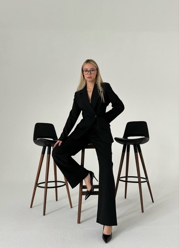 Siyah Kadın Takım Elbise - Görsel 5