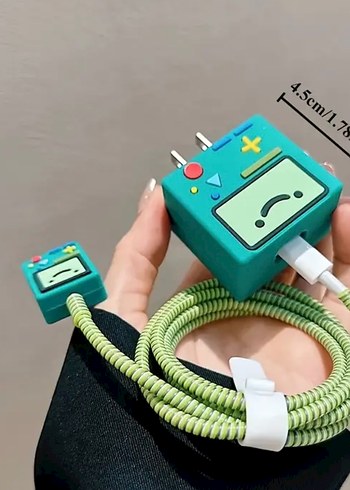 Renkli Sevimli Robot Beemo Fermuarlı Telefon Şarj Kablosu - Görsel 2