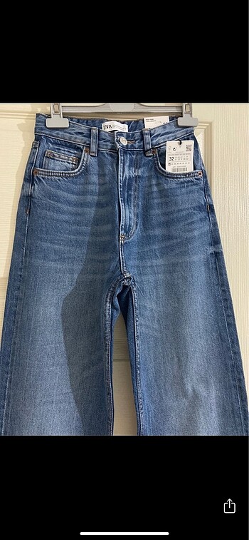 Zara Etiketli Yüksek Bel Wide Leg Jean