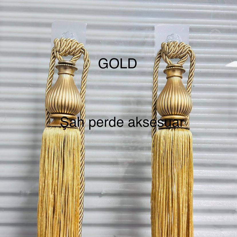 Siyah Parlak Yılan Desenli Perde Aksesuarı - Görsel 2