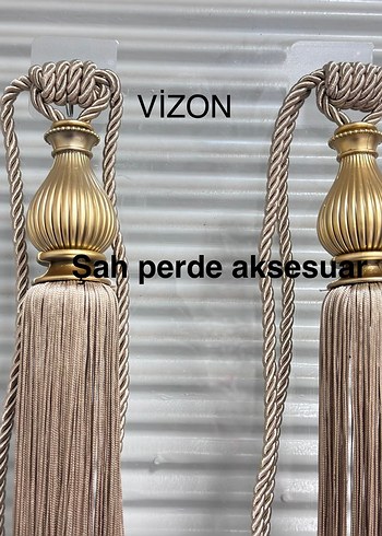 Altın Renkli Nakışlı Perde Bağı - Görsel 12