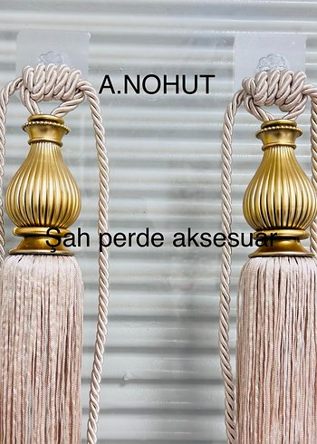 Altın Renkli Nakışlı Perde Bağı - Görsel 3