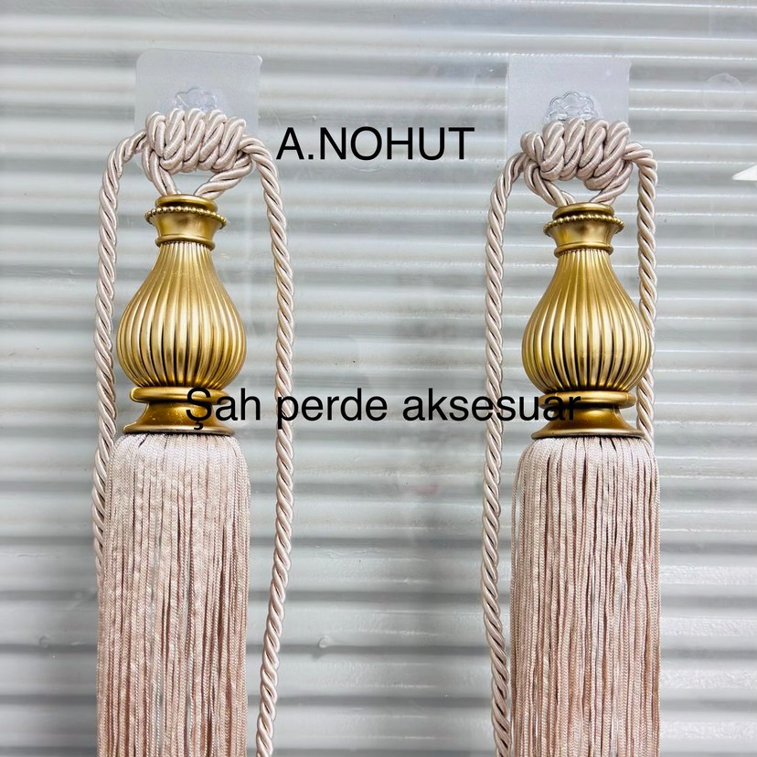 Altın Renkli Nakışlı Perde Bağı - Görsel 3