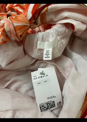 H&M Pembe Çiçekli V Yaka Mini Elbise