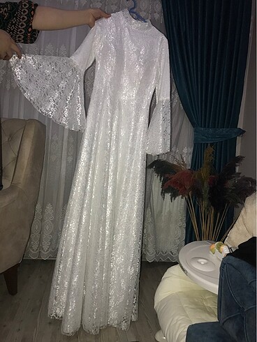38 Beden beyaz Renk Nikah elbisesi